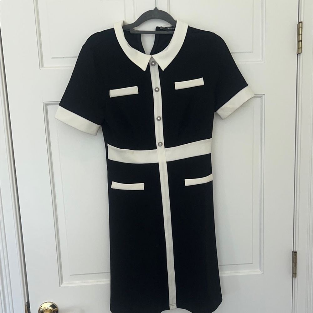 Elegant Black and White Women's Dress
